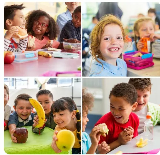 Children eating at school